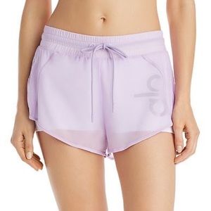 ALO yoga purple shorts with attached shorts underneath size S womens